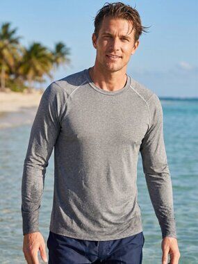 NWT | NORTHYARD Heather Grey Performance Rashguard Sun Shirt UPF 50+ Quick Dry |